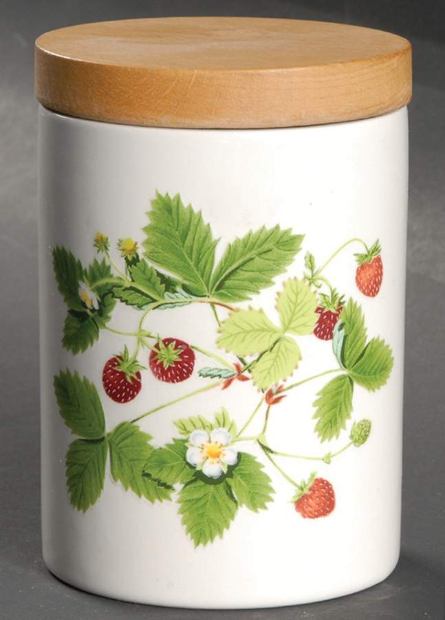 Summer Strawberries Small Canister & Wood Lid by Portmeirion-1
