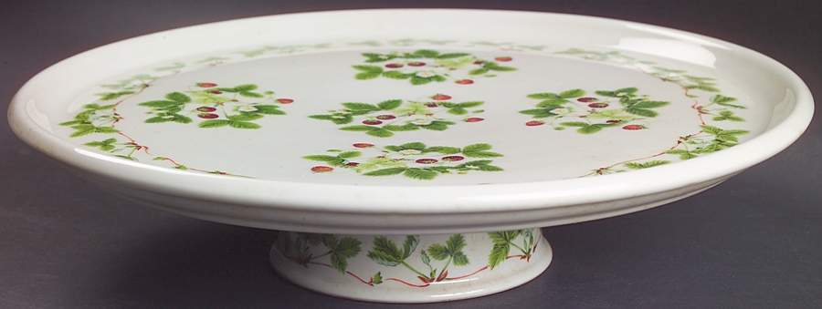 Summer Strawberries 10" Diameter Pedestal Cake Stand by Portmeirion-1