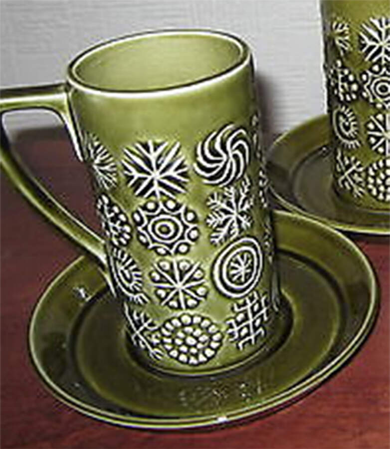 Totem Olive Green Flat Demitasse Cup & Saucer Set by Portmeirion-1