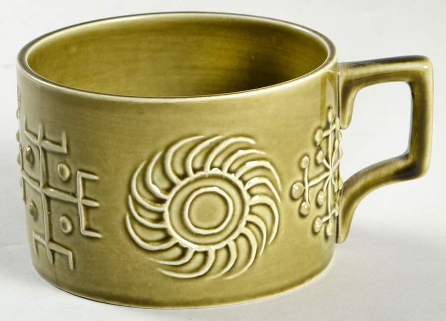Totem Olive Green Flat Cup by Portmeirion-1