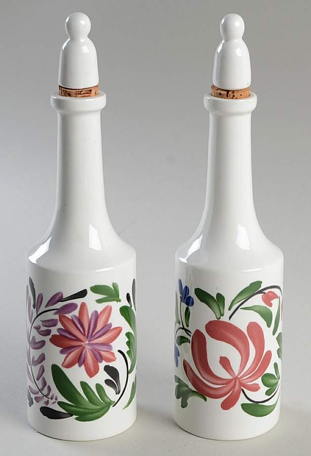 Welsh Dresser Oil/Vinegar Cruet Set with Stoppers - Set of 2 Motifs by Portmeirion-1