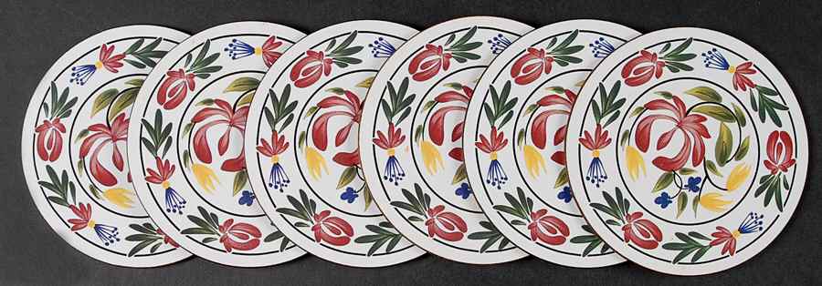 Welsh Dresser 6 Piece Set Round Corkback Coaster by Portmeirion-1