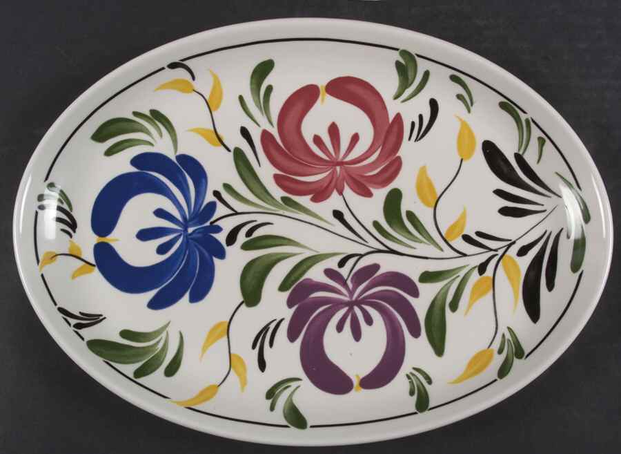 Welsh Dresser 13" Oval Steak Platter by Portmeirion-1