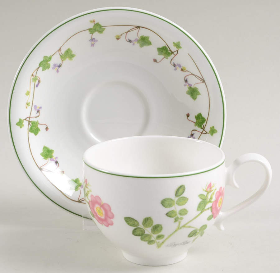 Welsh Wild Flowers Flat Cup & Saucer Set by Portmeirion-1