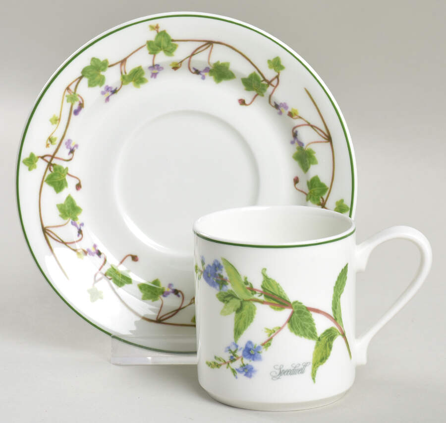 Welsh Wild Flowers Flat Demitasse Cup & Saucer Set by Portmeirion-1