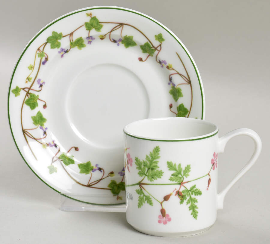 Welsh Wild Flowers Flat Demitasse Cup & Saucer Set by Portmeirion-1