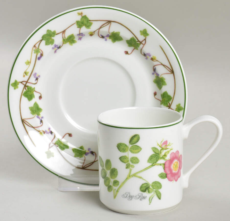 Welsh Wild Flowers Flat Demitasse Cup & Saucer Set by Portmeirion-1