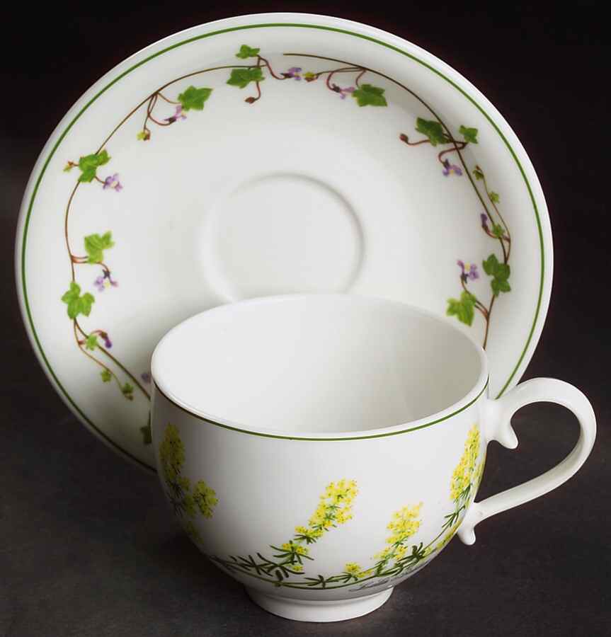 Welsh Wild Flowers Flat Cup & Saucer Set by Portmeirion-1