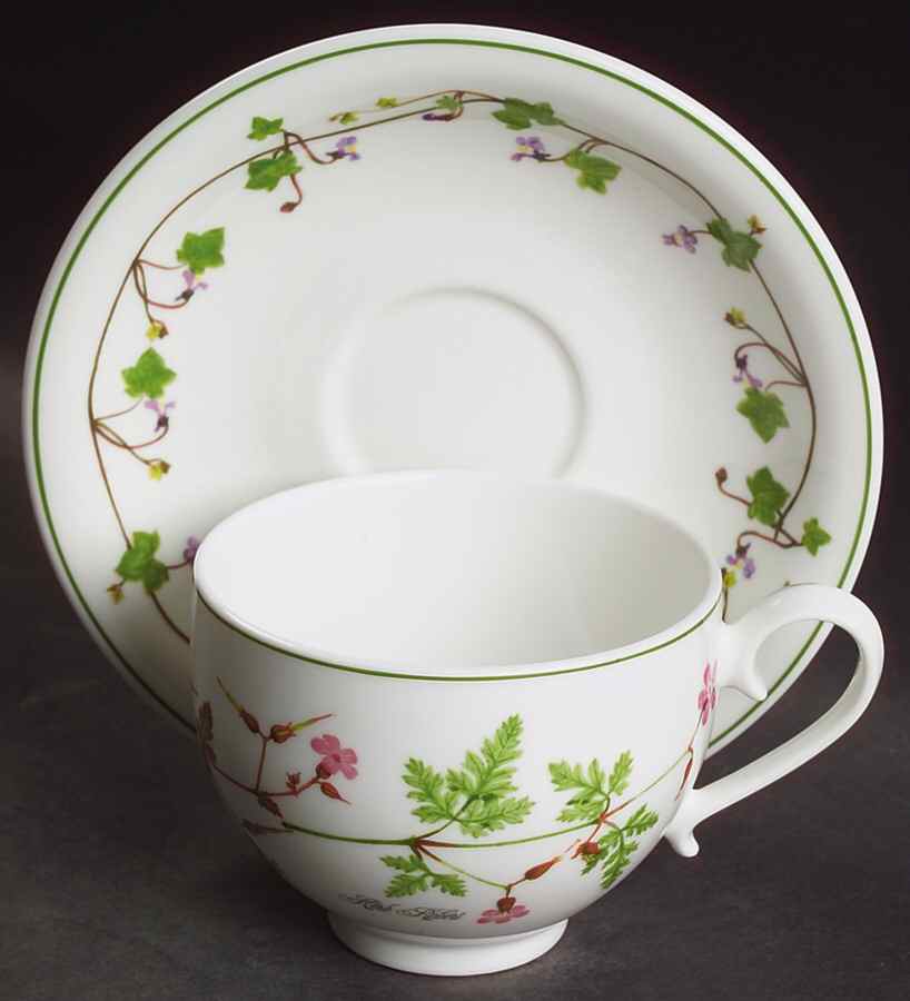 Welsh Wild Flowers Flat Cup & Saucer Set by Portmeirion-1