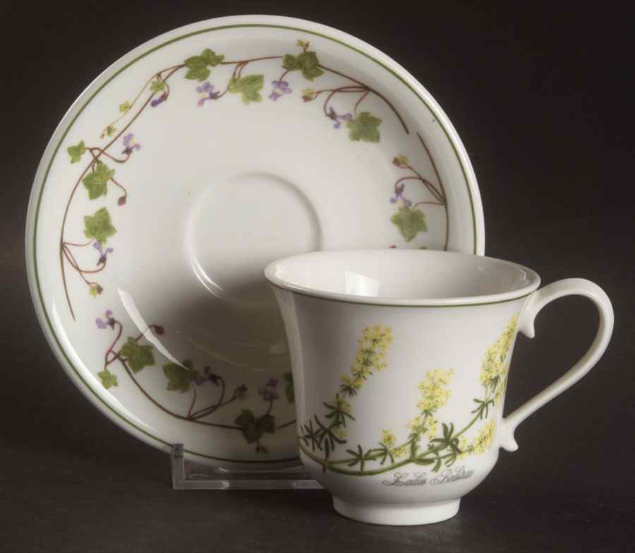 Welsh Wild Flowers Footed Demitasse Cup & Saucer Set by Portmeirion-1