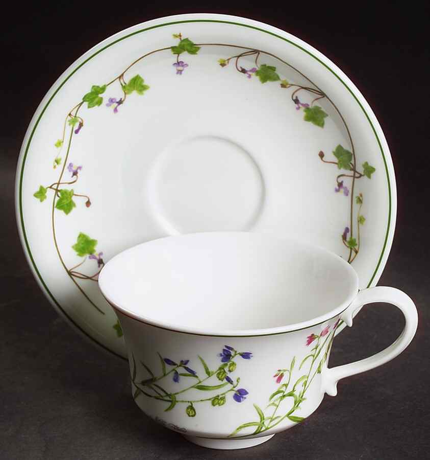 Welsh Wild Flowers Footed Cup & Saucer Set by Portmeirion-1