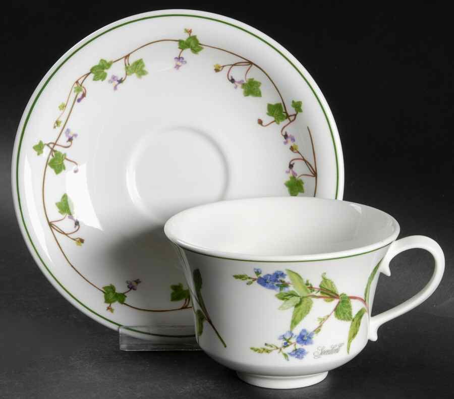 Welsh Wild Flowers Footed Cup & Saucer Set by Portmeirion-1