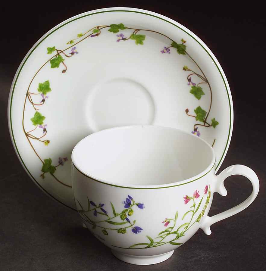 Welsh Wild Flowers Flat Cup & Saucer Set by Portmeirion-1