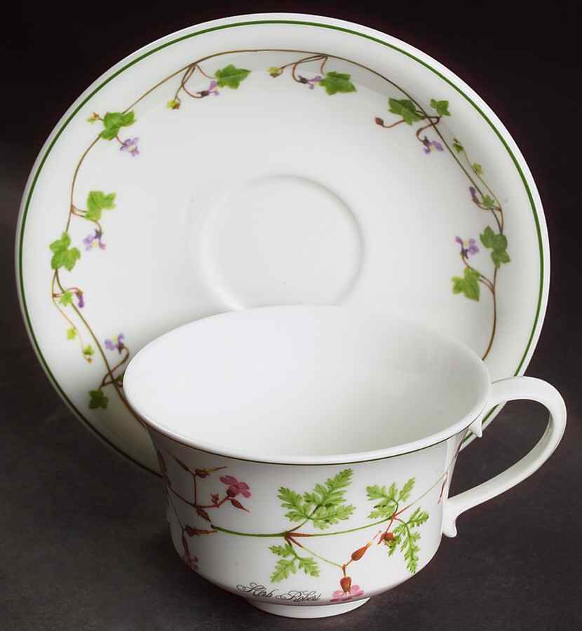 Welsh Wild Flowers Footed Cup & Saucer Set by Portmeirion-1