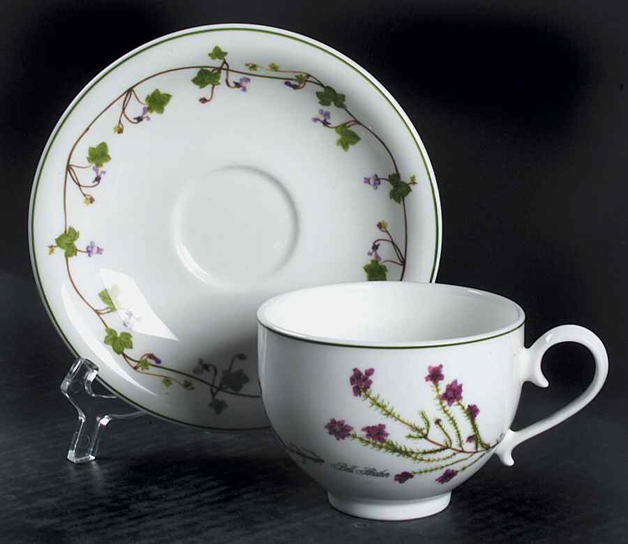 Welsh Wild Flowers Flat Cup & Saucer Set by Portmeirion-1