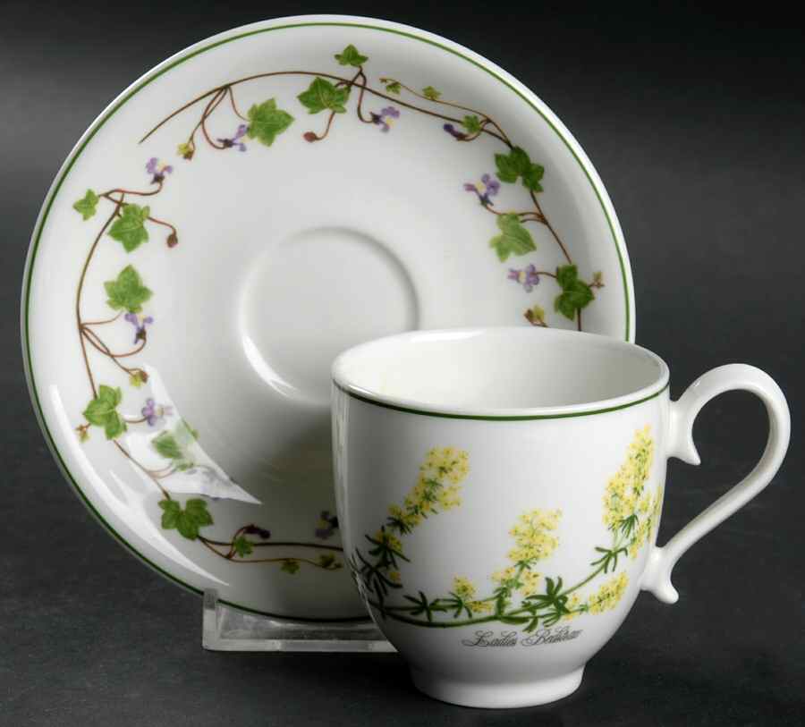 Welsh Wild Flowers Footed Demitasse Cup & Saucer Set by Portmeirion-1