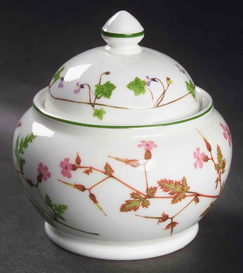 Welsh Wild Flowers Sugar Bowl & Lid by Portmeirion-1