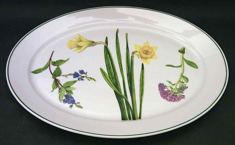 Welsh Wild Flowers 15" Oval Serving Platter by Portmeirion-1