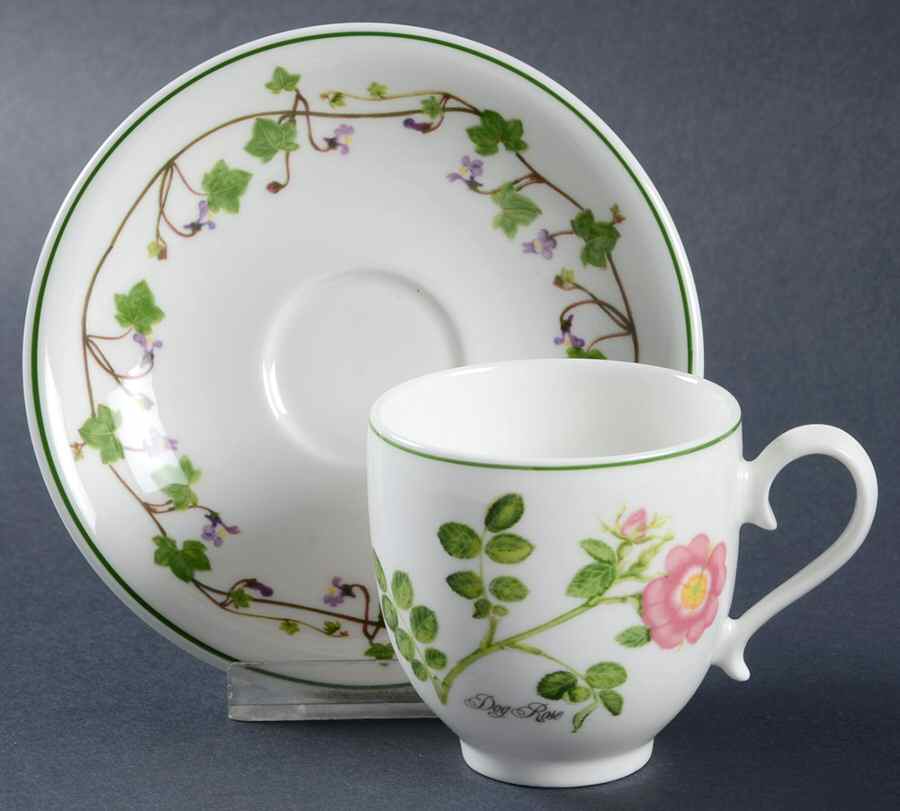 Welsh Wild Flowers Footed Demitasse Cup & Saucer Set by Portmeirion-1