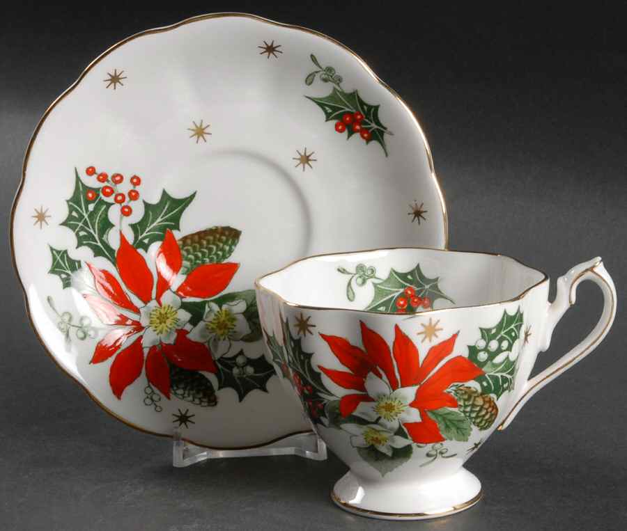 Noel Footed Cup & Saucer Set by Princess Anne-1