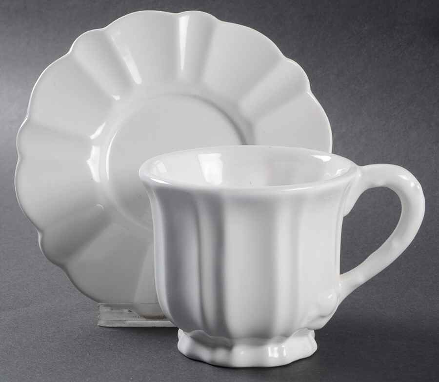 Alberi White Footed Cup & Saucer Set by Porta-1