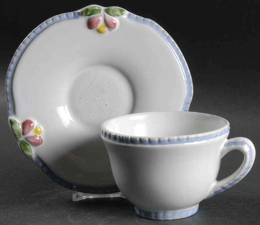 Cottage Rose Flat Cup & Saucer Set by Porta-1