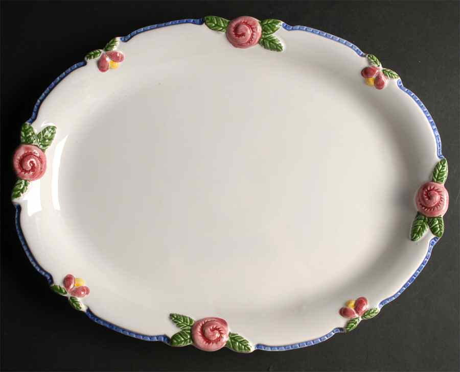 Cottage Rose 16" Oval Serving Platter by Porta-1