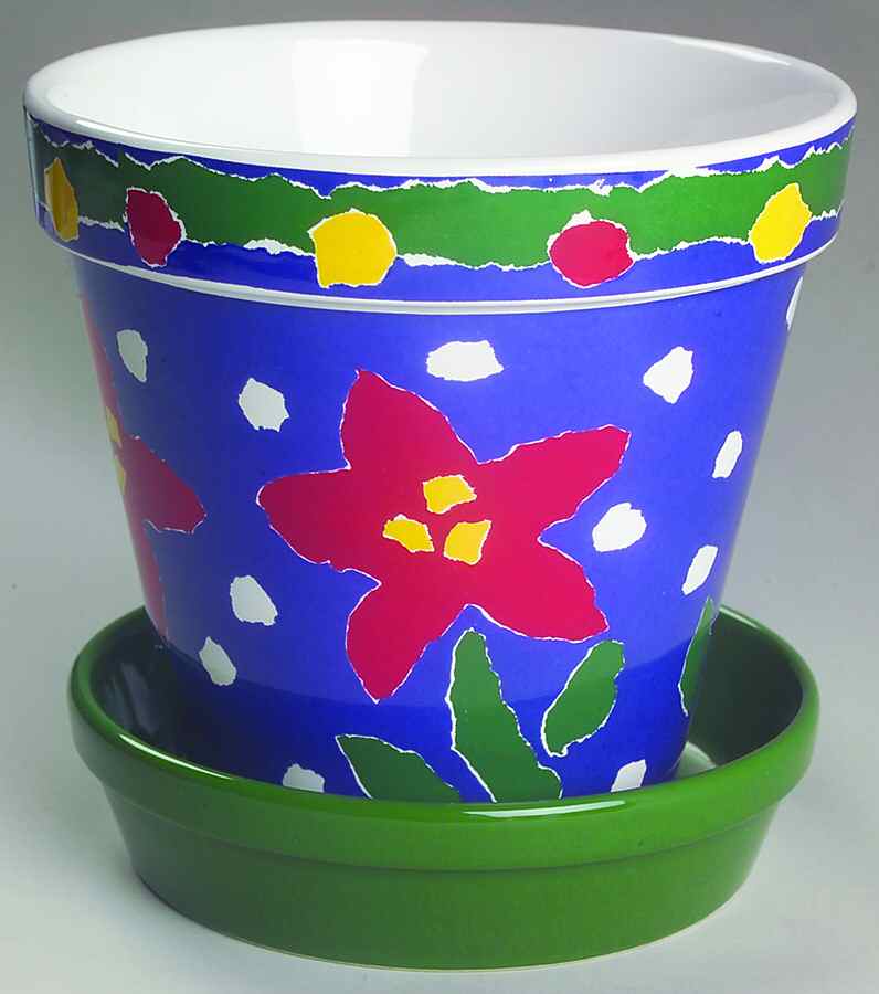Ho Ho Ho 6" Flower Pot & Underplate by Porta-1
