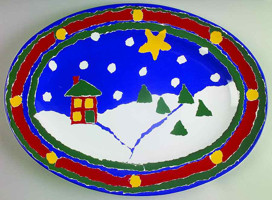 Ho Ho Ho 14" Oval Serving Platter by Porta-1