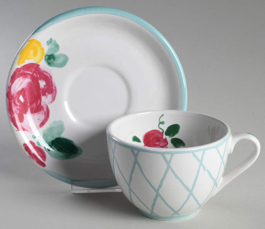 Romance Flat Cup & Saucer Set by Porta-1