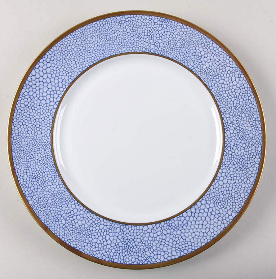 Galuchat Blue Dinner Plate by Puiforcat-1
