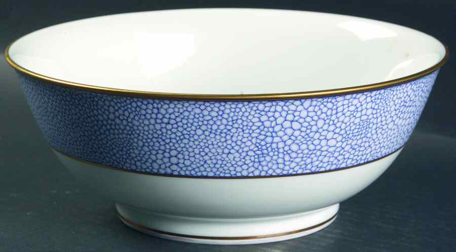 Galuchat Blue 9" Salad Serving Bowl by Puiforcat-1