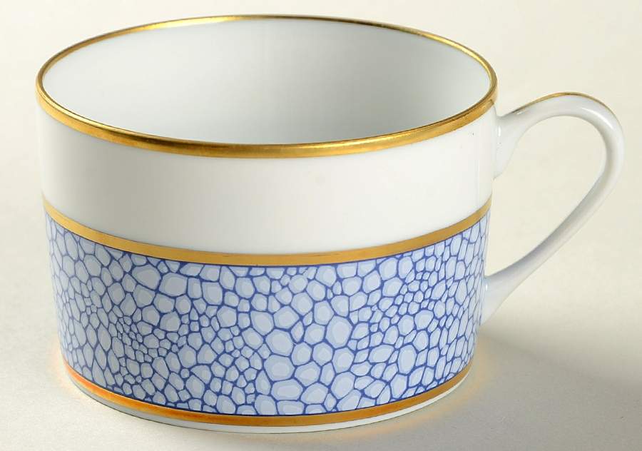 Galuchat Blue Flat Cup by Puiforcat-1