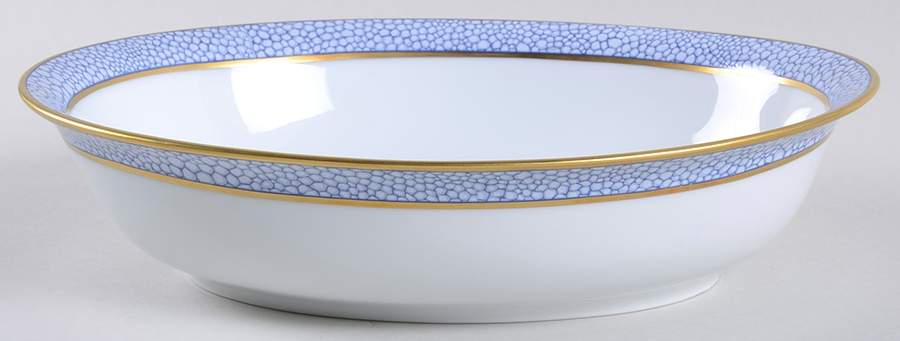 Galuchat Blue 9" Oval Vegetable Bowl by Puiforcat-1
