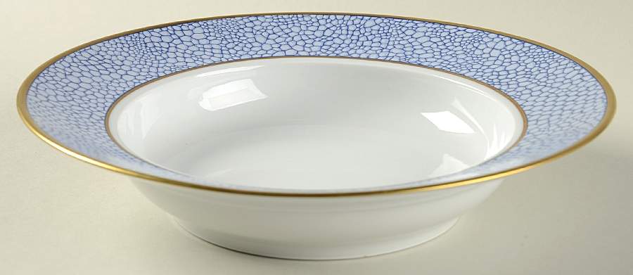 Galuchat Blue Rim Soup Bowl by Puiforcat-1