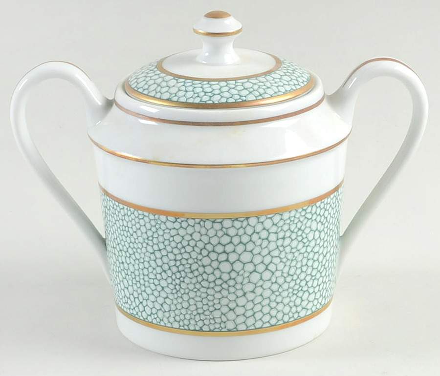 Galuchat Green Sugar Bowl & Lid by Puiforcat-1