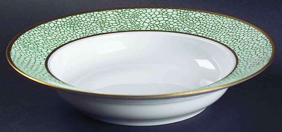 Galuchat Green Rim Soup Bowl by Puiforcat-1