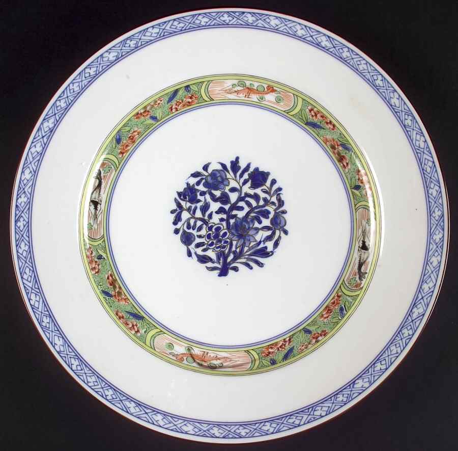 Kan Sou (White Background) 12" Chop Plate (Round Platter) by Puiforcat-1