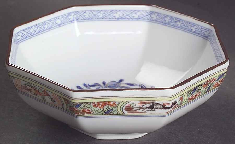 Kan Sou (White Background) 5" Octagonal Serving Bowl by Puiforcat-1
