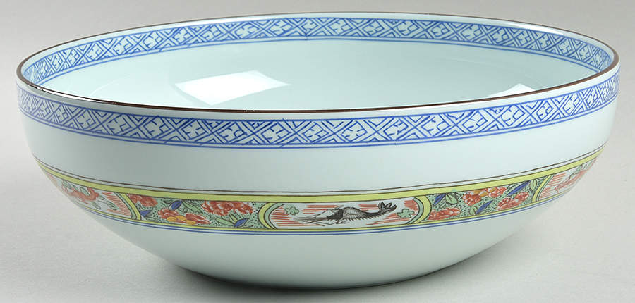 Kan Sou (Celadon Background) 9" Salad Serving Bowl by Puiforcat-1