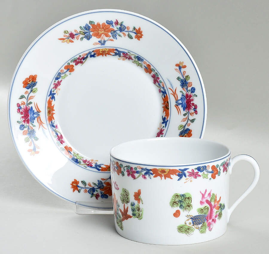 Kiang She (White Background) Breakfast Cup & Saucer Set by Puiforcat-1