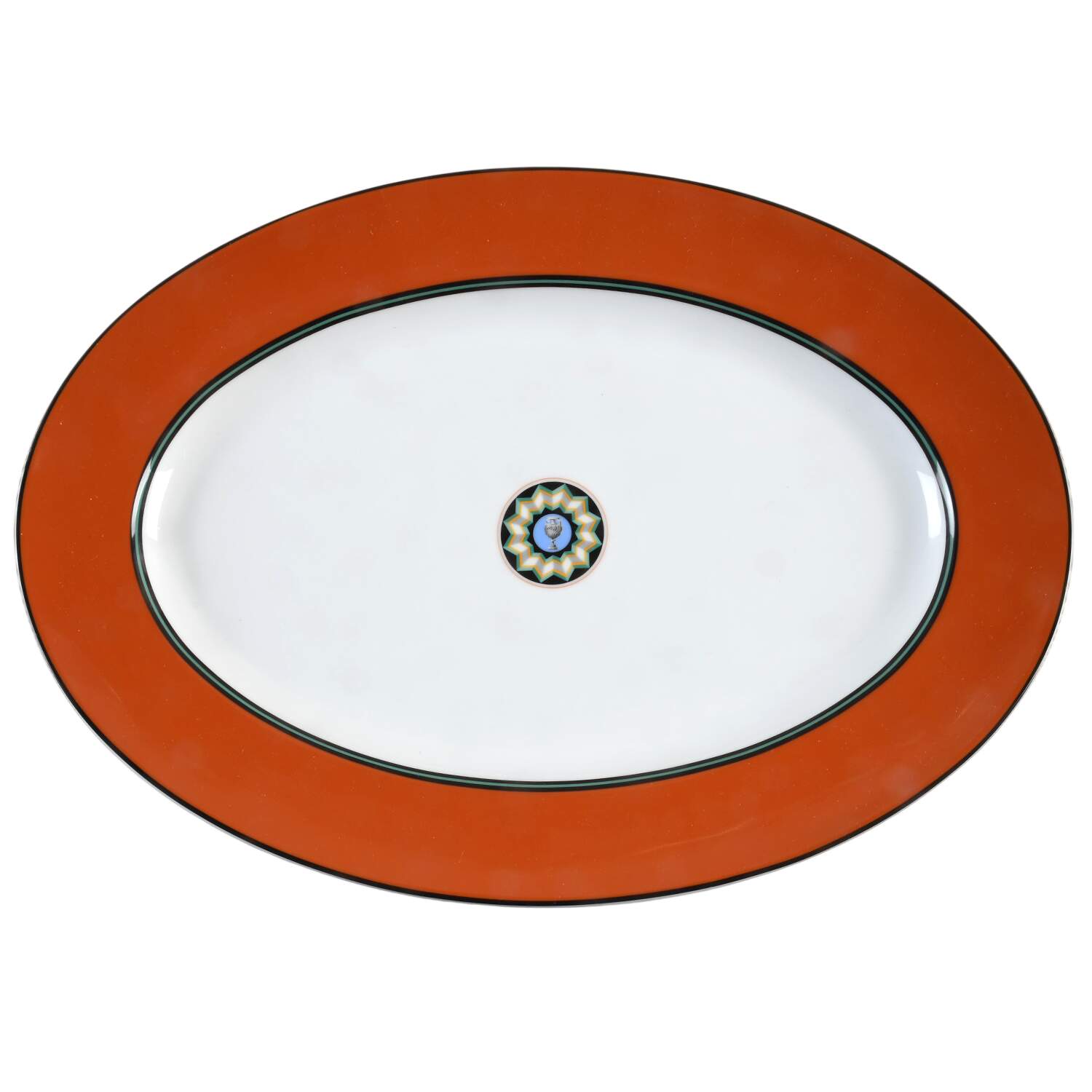 Pompei Red 16" Oval Serving Platter by Puiforcat-1