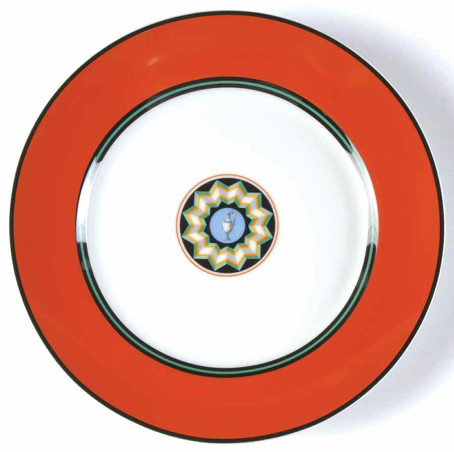 Pompei Red Salad Plate by Puiforcat-1
