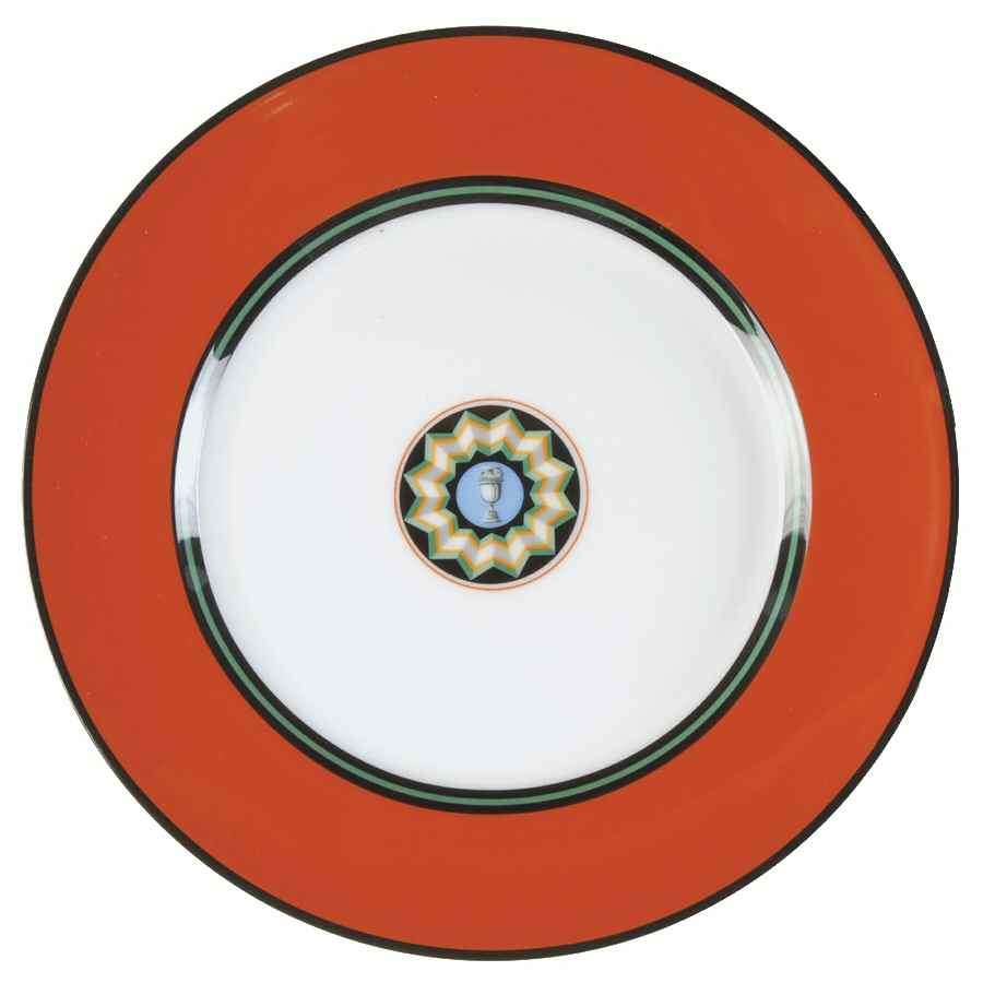 Pompei Red Bread & Butter Plate by Puiforcat-1