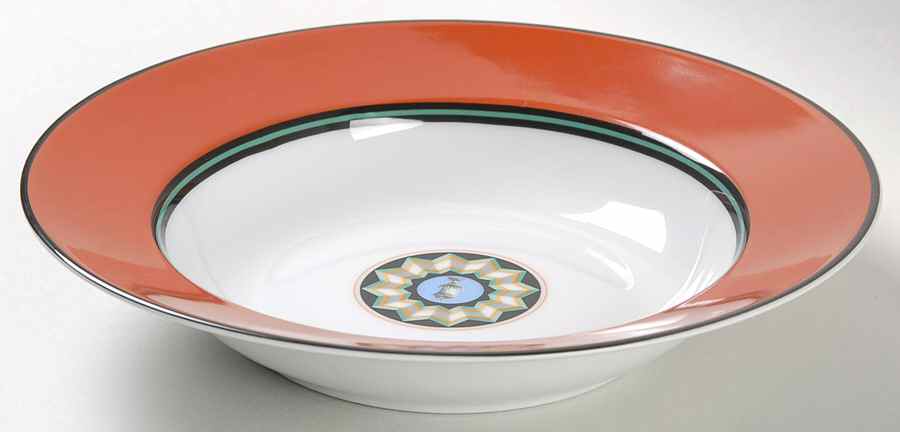 Pompei Red Rim Soup Bowl by Puiforcat-1