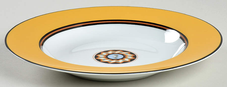 Pompei Yellow Large Rim Soup Bowl by Puiforcat-1