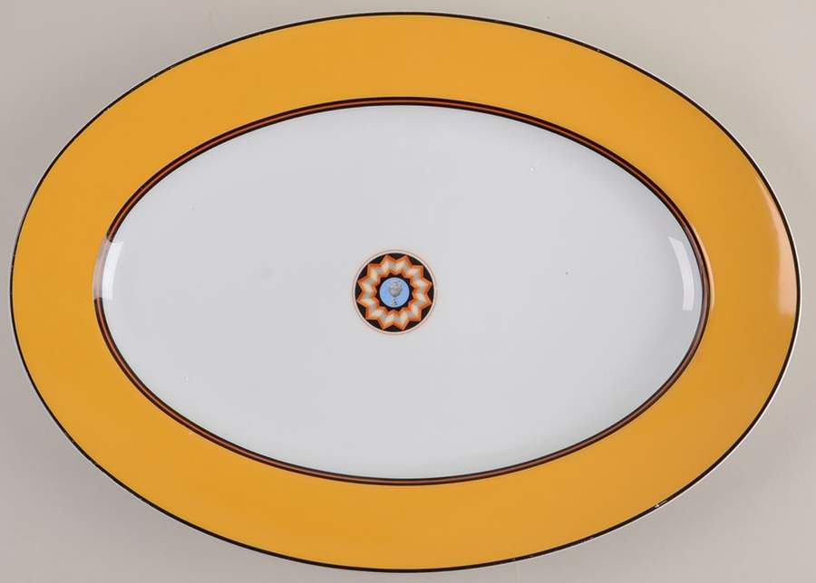 Pompei Yellow 16" Oval Serving Platter by Puiforcat-1