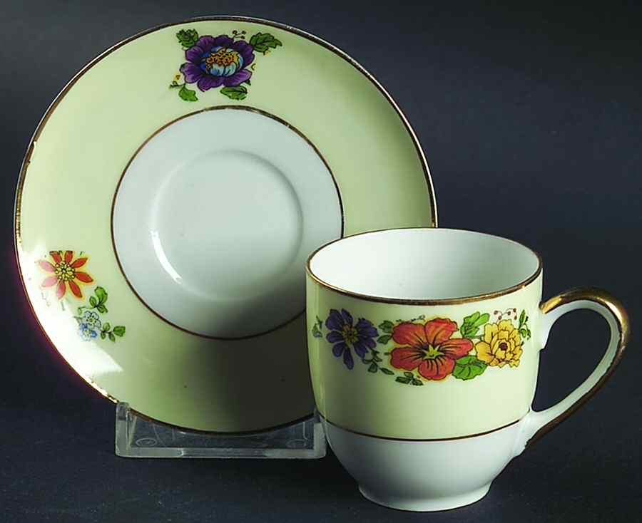 Princess Flat Demitasse Cup & Saucer Set by Porcelain Union-1