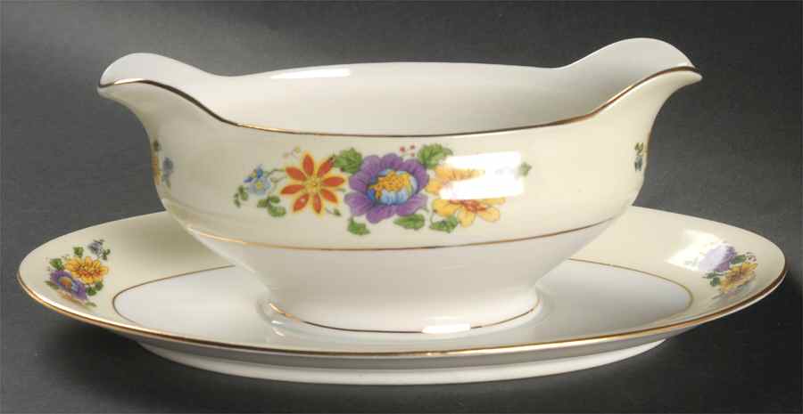 Princess Gravy Boat with Attached Underplate by Porcelain Union-1