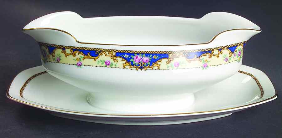 PUN1 Gravy Boat with Attached Underplate by Porcelain Union-1